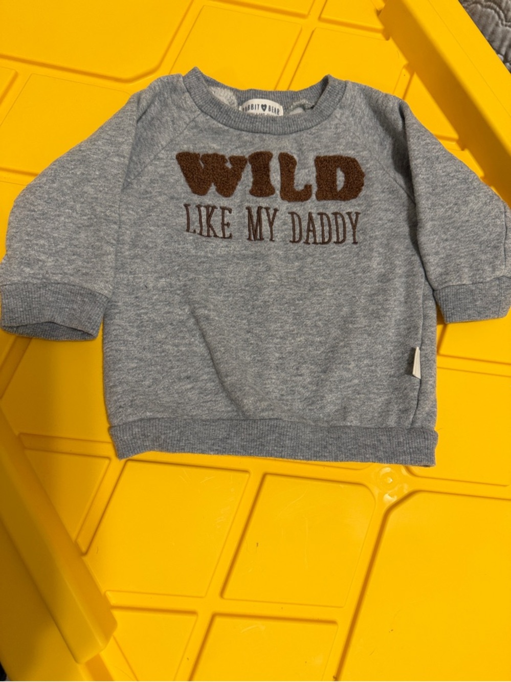 Baby Sweatshirt - 'Wild Like My Daddy' Grey Pullover